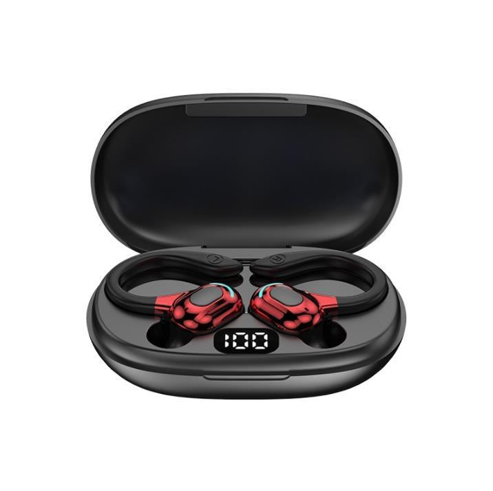 NNEDSZ Wireless Bluetooth Earphones With Charging Case - F8 - Red Double Ear
